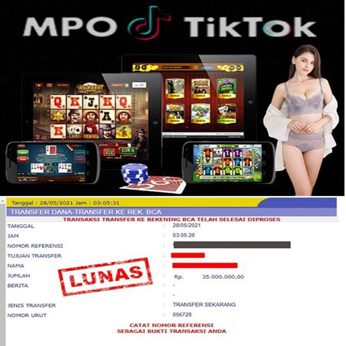 MPOTIKTOK Menang Dibayar LUNAS